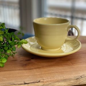 FiestaWare Yellow Tea Cup & Saucer